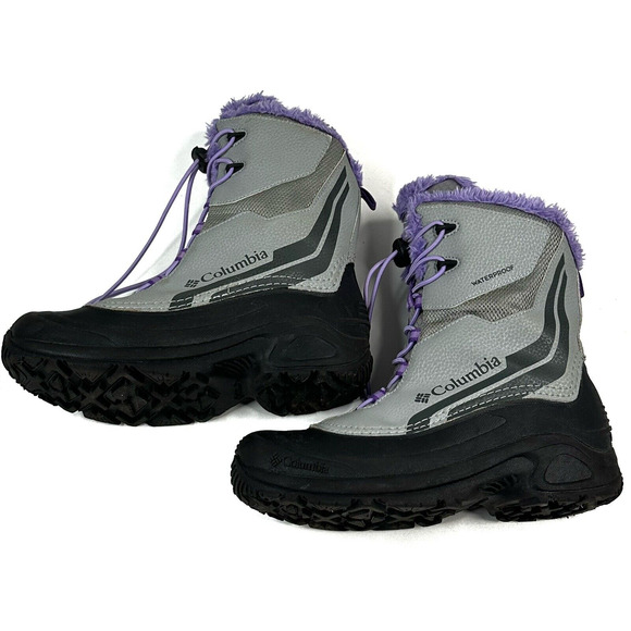 Columbia Bugaboot Plus IV Omni-Heat Boot Girl's Size 6 Gray Purple BY5954-036 - Picture 6 of 11
